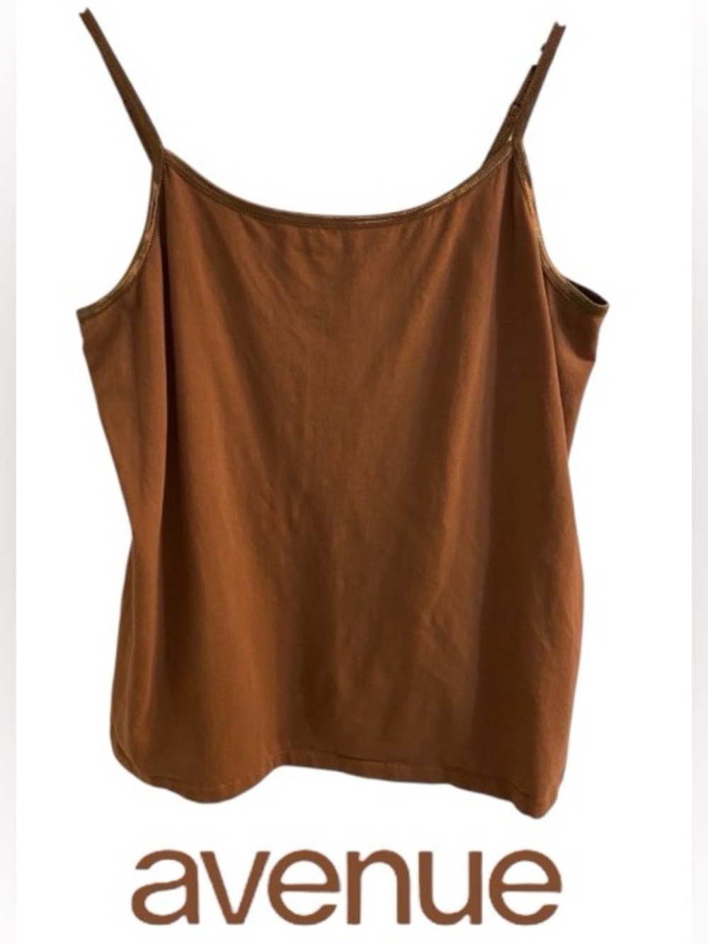 22/24W AVENUE Plus Size Cotton Camisole Top with Stretch, Adjustable Straps